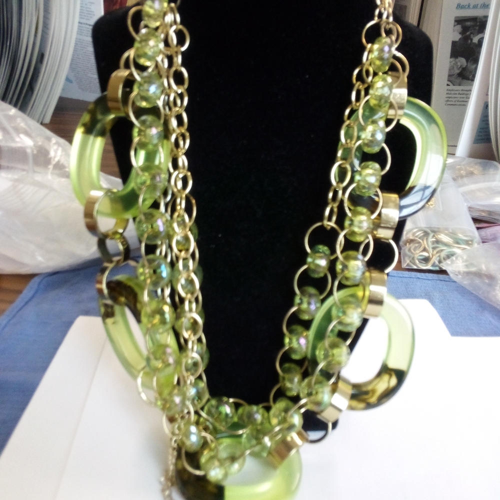 Vintage necklaces chunky runway style set of two
